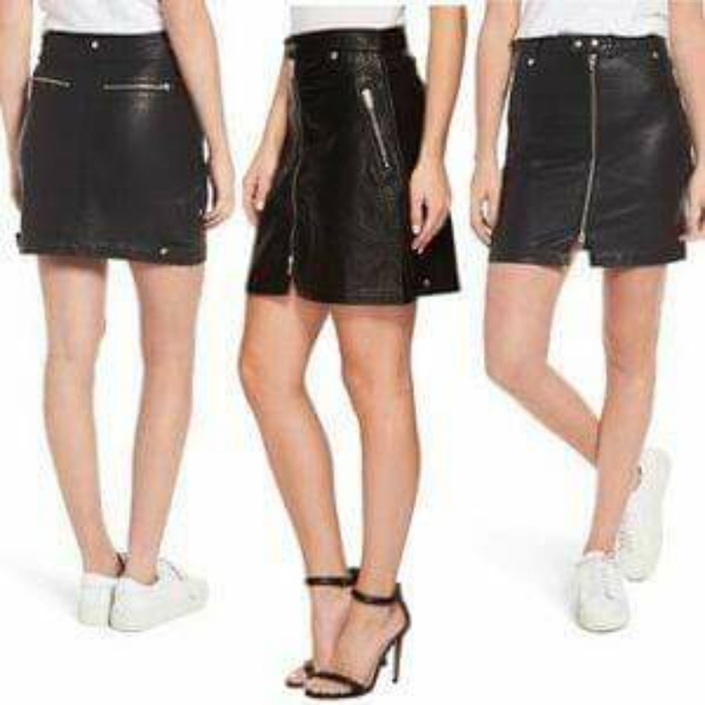 Blank NYC Women's Black Vegan Leather Skirt 26